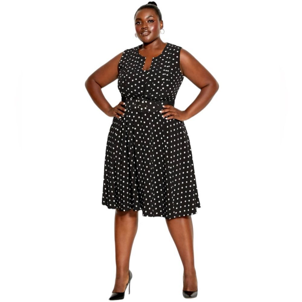 City Chic Vintage Spot Dress Size 16